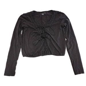 American Eagle Womens Small Crop Top Long Sleeves Fall clothing Gray